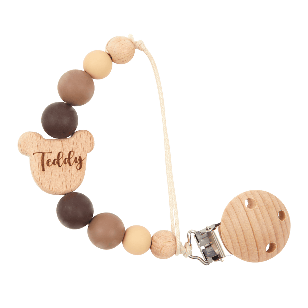Personalised Bear Dummy Clip