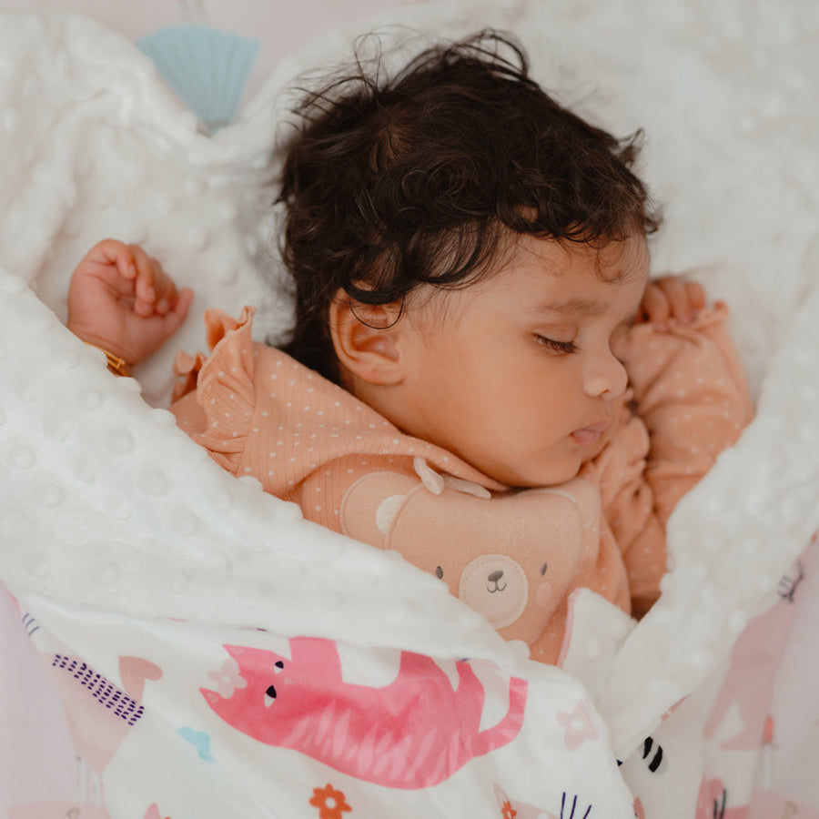 Baby Snuggled In Soft Baby Blanket