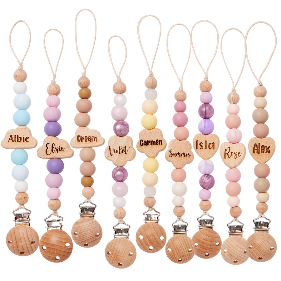 New Personalised Dummy Clips (pacifier clips) from Newly Born