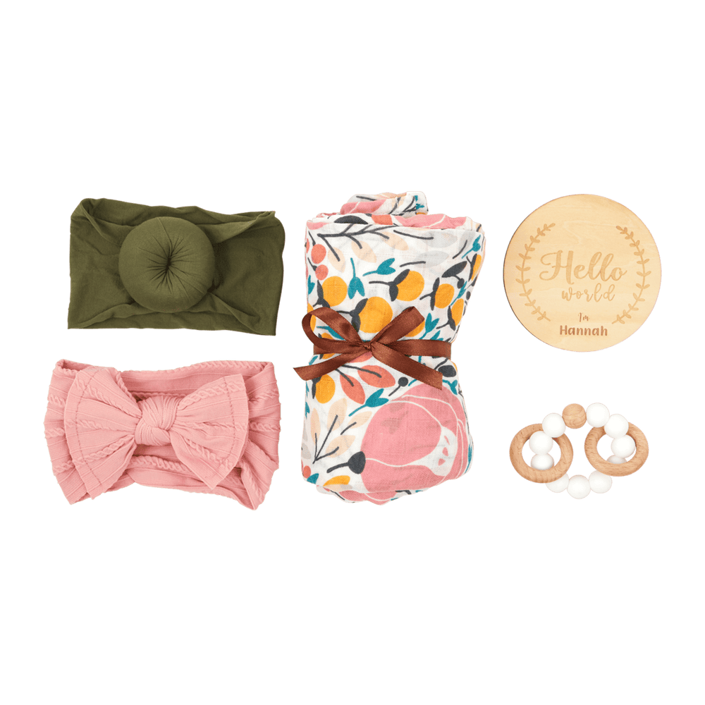 Cute as a Button Headband Gift Set | Pink/Green
