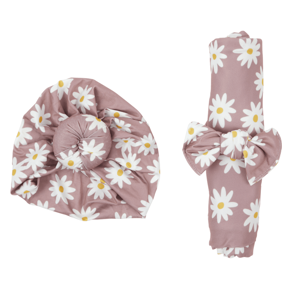 Blossom Newborn Turban & Swaddle Gift Set | Daisy