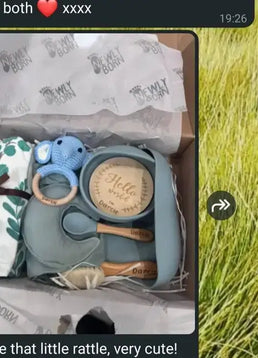 Box of baby toys and items 5 star review personalised baby gifts