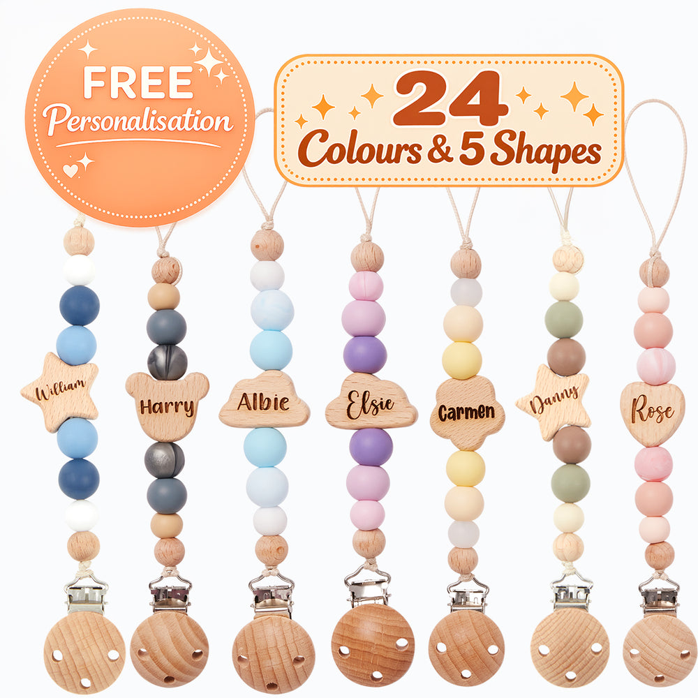 Personalised Dummy Clip Bundle – 3 and 5 Pack